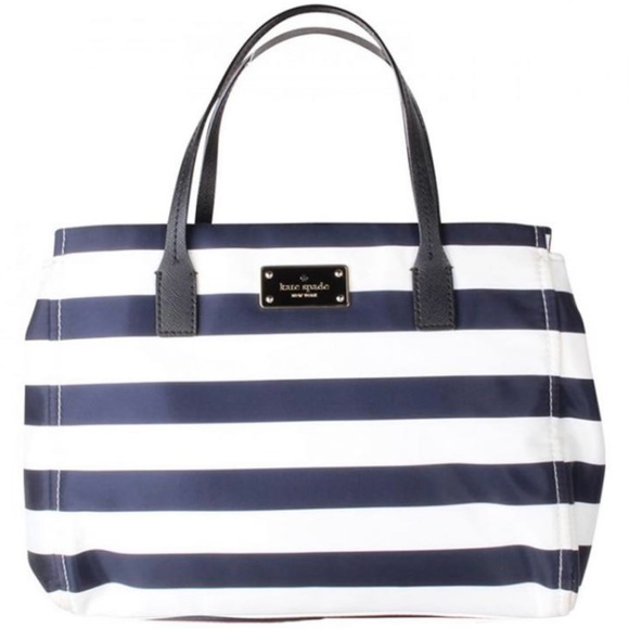 Kate Spade Navy and White Striped Tote Bag - Picture 1 of 6